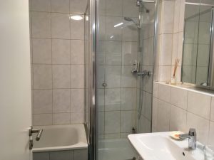Bathroom with tub and shower