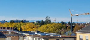 Mountain view from a roof terrace at a furnished apartment in Munich West