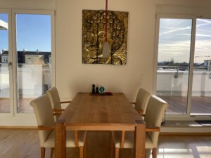 Dining table with plenty of space in furnished flat in Munich West